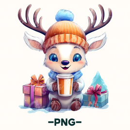 Coffee Cute Reindeer Png