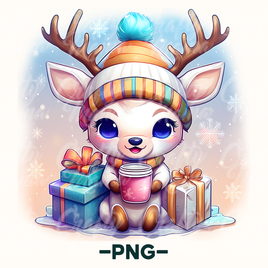 Christmas Reindeer Coffee Png