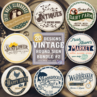 Vintage Round Sign Bundle #2