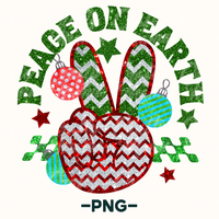 Groovy Christmas Peace Hand Sign Png