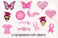 Breast Cancer Awareness Doodle Alphabet