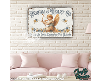 Arrow And Heart Cupid Canvas Sign