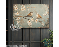 Vintage Birds Canvas Sign