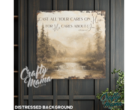 Cast Alll Your Cares On Him Canvas Sign