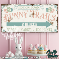 Bunny Trails Canvas Sign