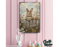 Rustic Easter Bunny Canvas Sign