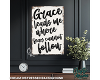 Grace Leads Me Canvas Sign