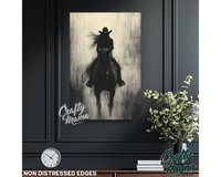 Western Cowgirl Canvas Sign