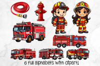 Firefighter Truck Doodle Alphabet