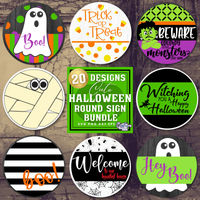 Cute Halloween Round Sign Bundle