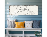 Family Name Canvas Sign