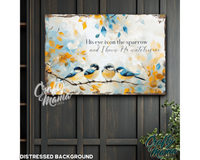 His Eye Is On The Sparrow Canvas Sign