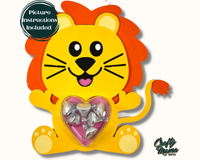 a picture of a lion holding a heart