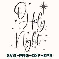 a black and white photo with the words, holy night svg - png