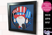 4th Of July Gnome 3D Shadow Box File