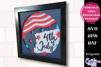 4th Of July 3D Shadow Box File