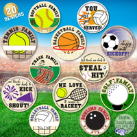 Family Sports Round Sign Bundle