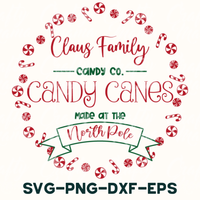 Claus Family Candy Cane Svg