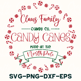 Claus Family Candy Cane Svg