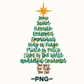 Christian Christmas Tree Names Of Jesus Png