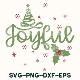 Joyful Svg, Christmas Tree