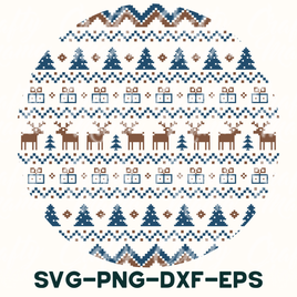 a cross stitch pattern with deers and trees