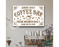 Personalized Coffee Bar Canvas Sign