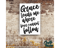 Grace Leads Me Canvas Sign