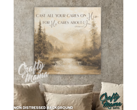 Cast Alll Your Cares On Him Canvas Sign