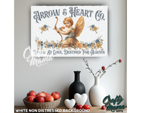 Arrow And Heart Cupid Canvas Sign