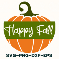 Happy Fall Round Sign Svg