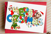 Sloth Christmas Doodle Alphabet