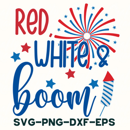 Red White And Boom Sign Svg