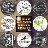 Halloween Farmhouse Round Sign Bundle #2