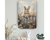 Rustic Easter Bunny Canvas Sign