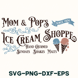 the ice cream shoppe svg - png - dxf - eps