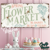 Spring Flower Market Canvas Sign