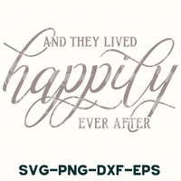 a white background with the words and they lived happily ever after