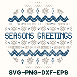 a cross stitch pattern with the words seasons greetings