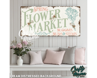 Spring Flower Market Canvas Sign