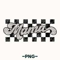 Retro Checkered Mama PNG