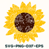 Grunge Sunflower Svg