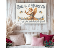 Arrow And Heart Cupid Canvas Sign