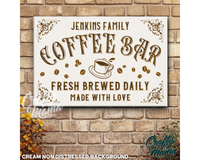 Personalized Coffee Bar Canvas Sign