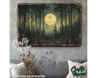 Moonlit Forest Canvas Sign