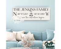 Family Name And Location Canvas Sign