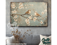 Vintage Birds Canvas Sign