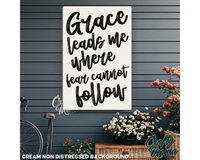 Grace Leads Me Canvas Sign