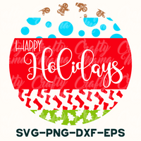 happy holidays svg - png - dxf - eps