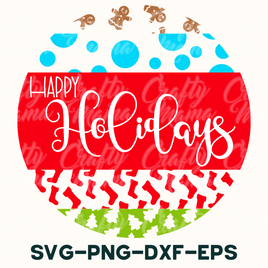 happy holidays svg - png - dxf - eps